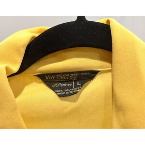 Vtg JCPenney yellow‎ disco shirt men's L vintage 1970s camp collar